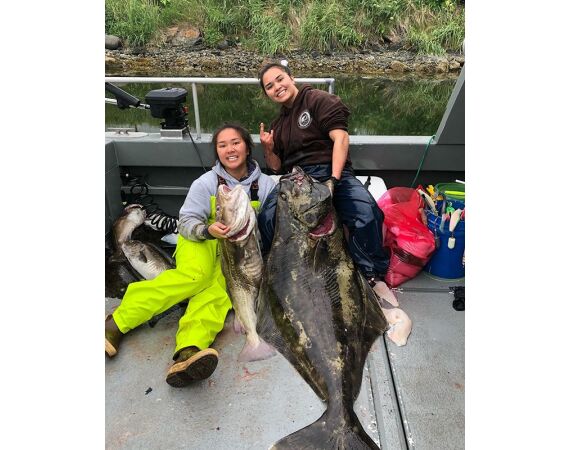 Beringzee, heilbot en zalm Alaska