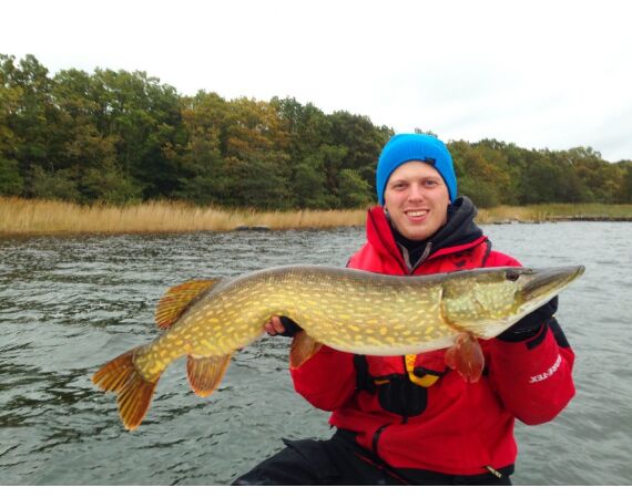 Vader zoon Roofvis week in zuid Zweden