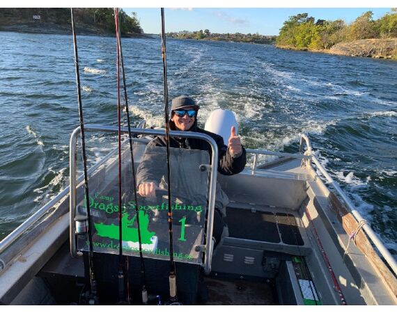 Vader zoon Roofvis week in zuid Zweden