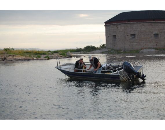 Vader zoon Roofvis week in zuid Zweden