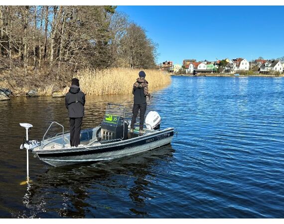 Vader zoon Roofvis week in zuid Zweden